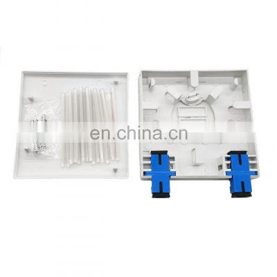 2cores Fiber Optic Face Box Face Plate Fiber Outlet 2 port ftth fiber optic face box