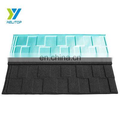 Lightweight Black Shingle Material Stone Coated Metal Roofing Tile