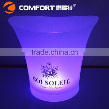 Color Changeable Champagne Tub Frosted Plastic Ice Bucket Cooler photo-4