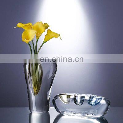 Modern Colorful Nordic Colored Transparent Crystal Glass Ornaments Simple Vase Decoration