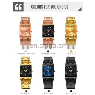 SKMEI 9263 Brand 3ATM Square Dial Men Luxury Wristwatches Stainless Steel Business Quartz Watch photo-5