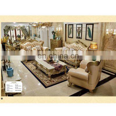 Foshan Factory Luxury Royal Design Top Leather Sofa Set photo-3