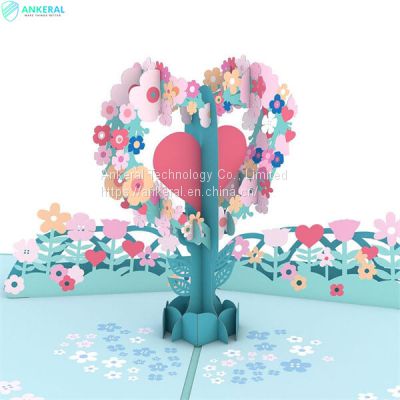 Floral Heart Valentine’s Card Best Special 3D Pop up Card as Gift for My Darling