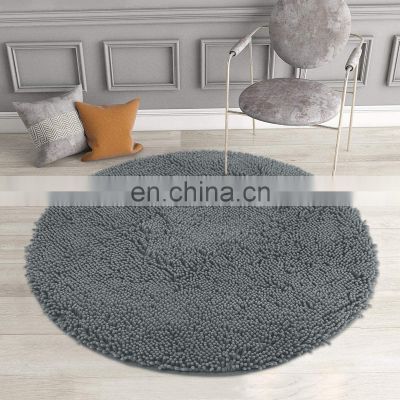 Wholesale popular anti-slip bathroom mat round chenille rug