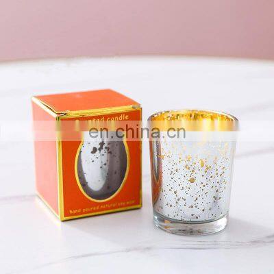 OEM Private Label Electroplate Jar Scented Soy Wax Strong Scent Luxury Aromatherapy Scented Candles Gift Box