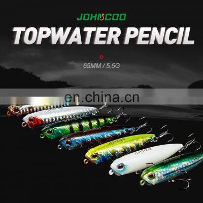 JOHNCOO New Pencil Fishing Lure 65mm 100mm Hard Bait Fish Bait Topwater Hard Lure Artificial Wobblers photo-2