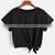 Black Crop top T Shirt Short Sleeve For Women