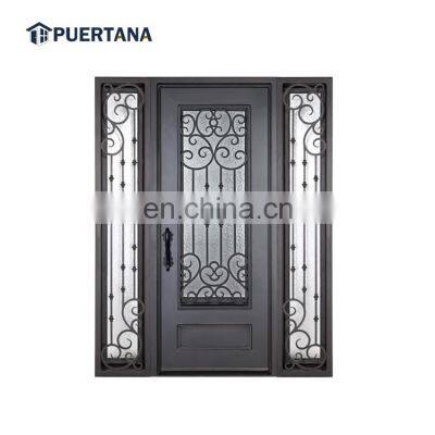 Made In China Modern Outdoor High Quality Iron Front Door Design Wrought Iron Door Single Entry Door Design For Villa