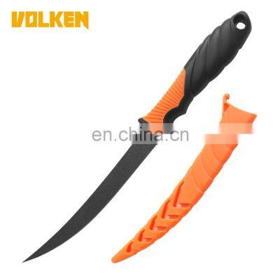 New TPR&ABS Fishing Knife Outdoor Camping Light Fish Fillet Knife with Black Coat and Scabbard Safety Fish Knife