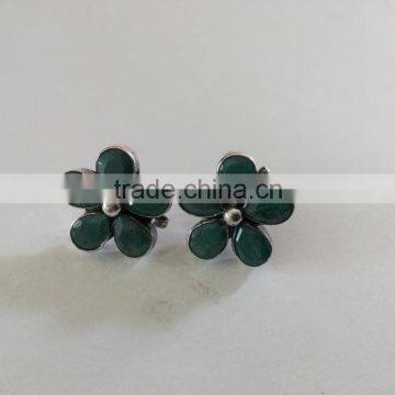 Top Quality Emerald 925 Silver Earings