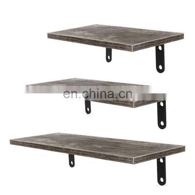 Multifunctional Solid Bedside Modern Luxury Home Organizer Wall Mounted Book Floating Wood Shelf photo-4