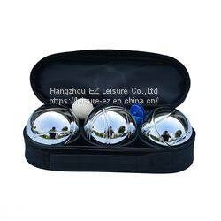 Customized 3-Pieces Metal Petanque Boules Set in Carry Bag