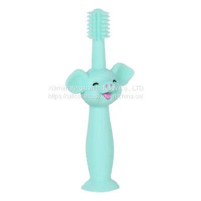 Wholesale Cheap Green Soft Silicon Replace Head Silicone Baby Toothbrush