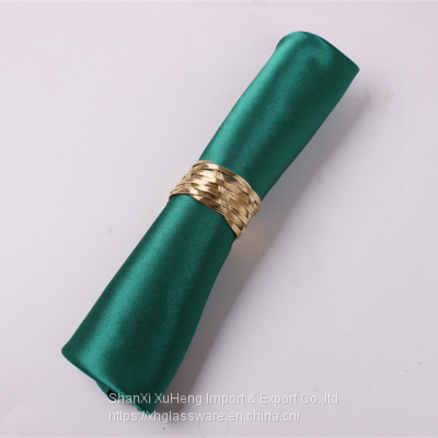 Gold Wire Metal Rattan Wrapped Napkin Ring Holder For Wedding photo-5