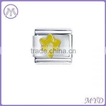 High Quality Stainless Steel Handmade Flower 9mm Italian Charms Link Bracelet photo-3