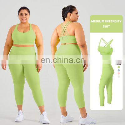 Wholesale Plus Size Fitness Yogas Sets Workout Gym Breathable Women Sport Wear Suit