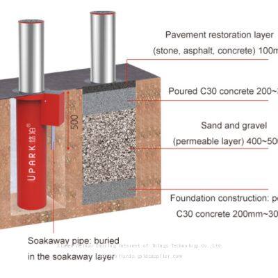 UPARK High Quality Commercial Places 304 SS Automatic Barrier Car Parking Bollard Stainless Steel Integral Telescopic Bollards photo-3