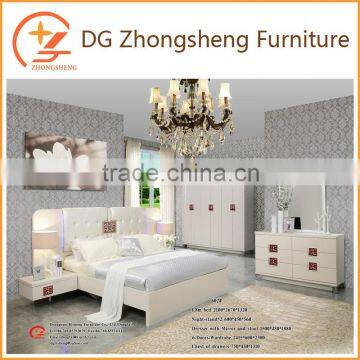 Chinese antique bedroom furniture set with painting