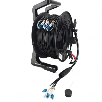 Armored Tactical OM3 Fiber Optical Cable Drum Reel-24LC Connectors photo-3