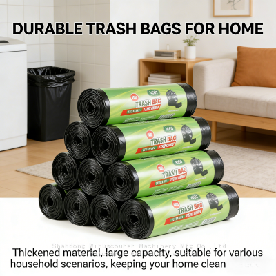 Drawstring Garbage Bags Self-Sealing Trash Bags for Easy Carry & Disposal
