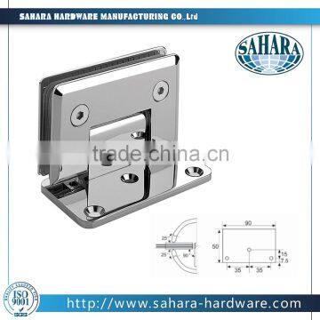 wall to glass,glass to wall wide back plate 90 degree glass shower door hinge