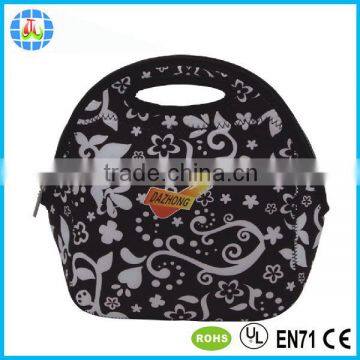 fashionable neoprene tote bag lunch black