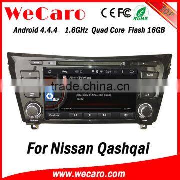 Wecaro Android 4.4.4 car dvd player 8" quad core for nissan qashqai double din car radio Android bluetooth 2014 2015