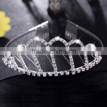 Wedding Bridal Tiara Rhinestone Silver Crystal Crown photo-5