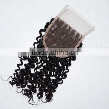 Tangle free Brazilian hair 3 way part closure kinky curly closure