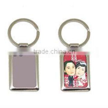 Sublimation square shape metal keychain,keyring