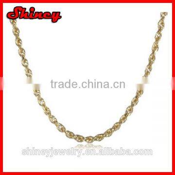 Duragold Men's 14k Yellow Gold Solid Diamond-Cut Rope Chain Necklace