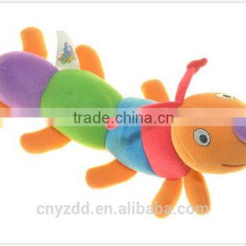 Cute Plush Animals Baby Rattle Caterpillar/Wholesale Baby Caterpillar Rattles