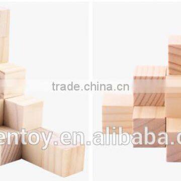 wooden block puzzle educational toys natural wood color