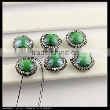 LFD-0092B Wholesale Faceted Stone Beads,Round Shape,with Crystal Rhinestone Paved Loose Connector Beads For Jewelry Making photo-2