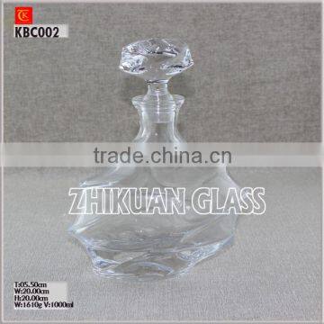 Whiskey Glass Bottle with Glass Lid / Glass Bottle with Glass Cup