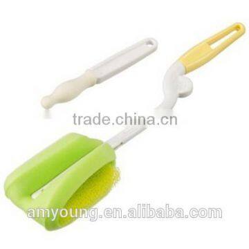 silicon straw brush guangzhou discount silicone sponge bottle brush top cleaning brush 2 pieces baby bottle brushes