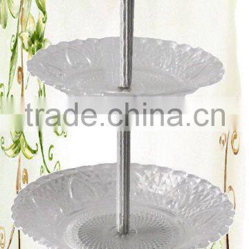 Ceramic Dish 3 Tiered Vintage Metal Plate Stands