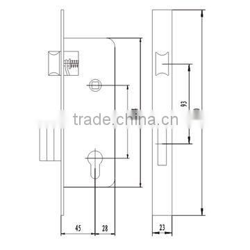 European style sliding door lock