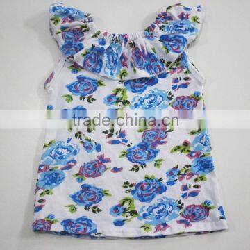 wholesale infant ruffle sleeve shirt childrens tops new floral baby girl summer shirt