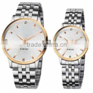 2015 High Quality Pebble All Stainless Steel Vogue Watch for Couples