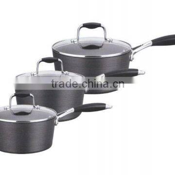 6PCS Saucepan Set Aluminum Hard Anodized Nostick Coating C1112