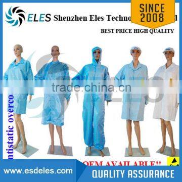 98%Polyester antistatic safety clothes/esd smock