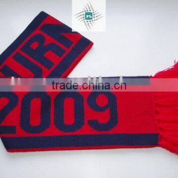 fan jacquard knitted soccer scarf