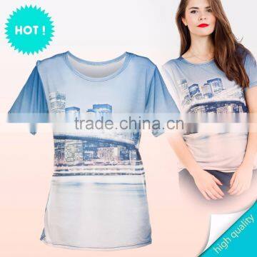 custom fashion acrylic knitted high quality cheap price fashion wholesale blue cotton t-shirt