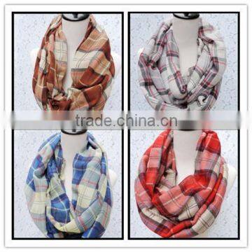 2014 Grid many colors infinity scarve l. Holiday Scarf. Valentine scarf. CREAM and Colorful scarf at stock