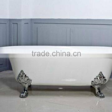 57" freesanding cast iron bath tub with lion foot