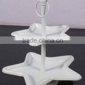 Wedding Cake Stand, Two Tiers Star Cake stand , Metal cake stand