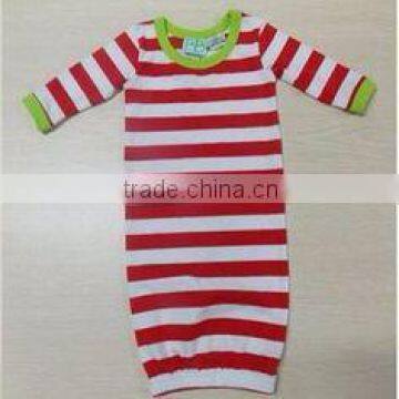 New fashion plain striated baby rompers hot saling with long sleeve Christmas necessary