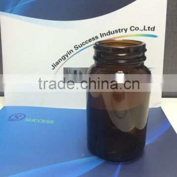 100ml amber colored glass wide mouth bottle with caps