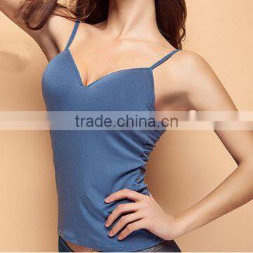 2016 OEM Women Bra Padded Cozy Adjustable Strap Short Camisole Tops